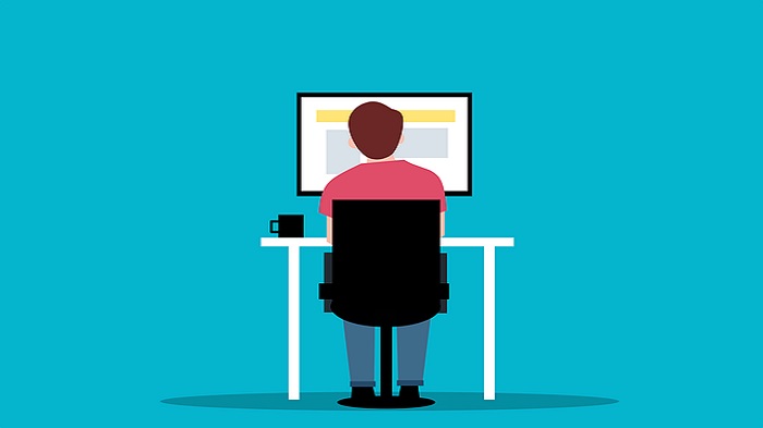 illustration-personne-bureau-travail-seul-portage salarial à Madagascar-activsolutions