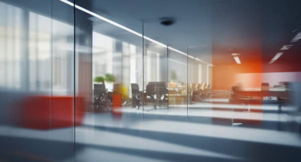 arrière-plan flou d'un intérieur de bureau moderne - location de bureau Madagascar - Activ Solutions