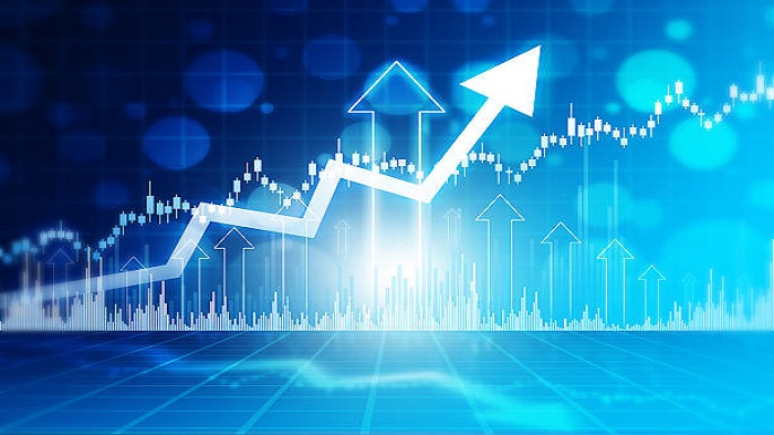 Illustration 3D d'un graphique à flèches représentant une activité commerciale - offres portage salarial Madagascar - Activ Solutions